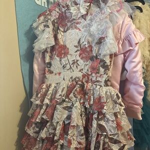 Joyfolie kids Mia Joy size 6 elegant fall lace dress with billow skirt girls